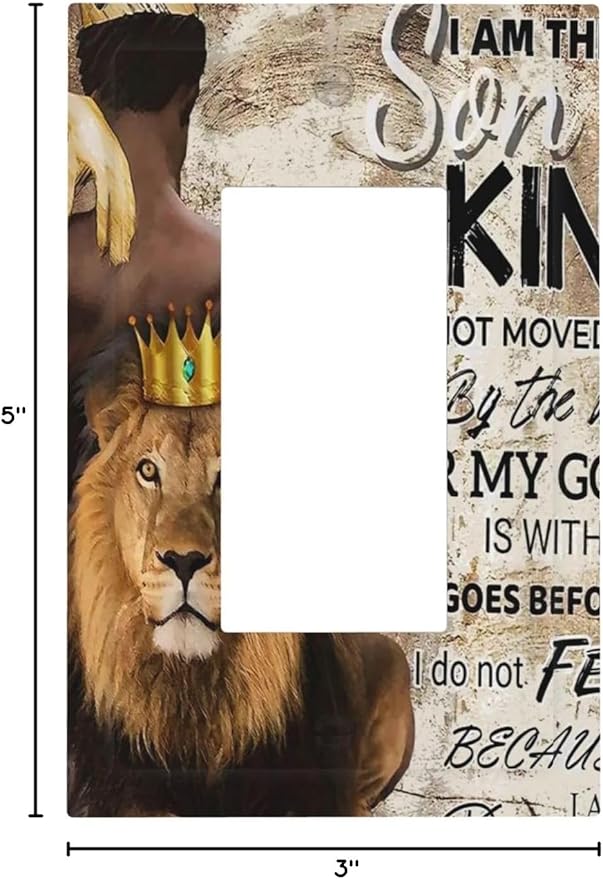 Quotes African Man Afro Lion 1 Gang Rocker/Decora Outlet Light Switch Wall Plate Cover Faceplate Decorative Switchplate Kitchen Home Bedroom Decorate