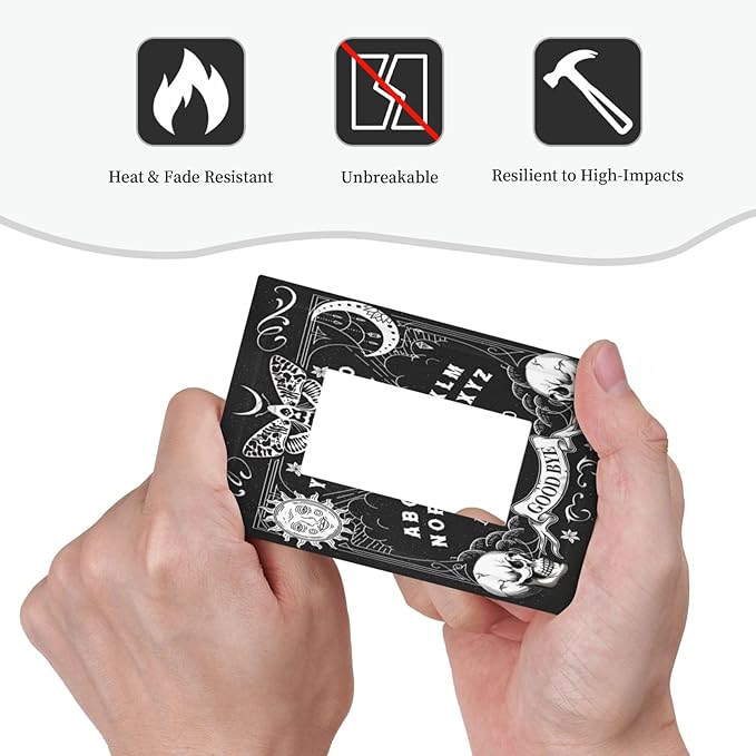 Black Witchy Skeleton Skull Gothic Sun Moon Decorative Outlet Covers 1 Gang Single Rocker Light Switch Cover Plate Wall Plates GFCI Faceplate for Bedroom Living Room Decor