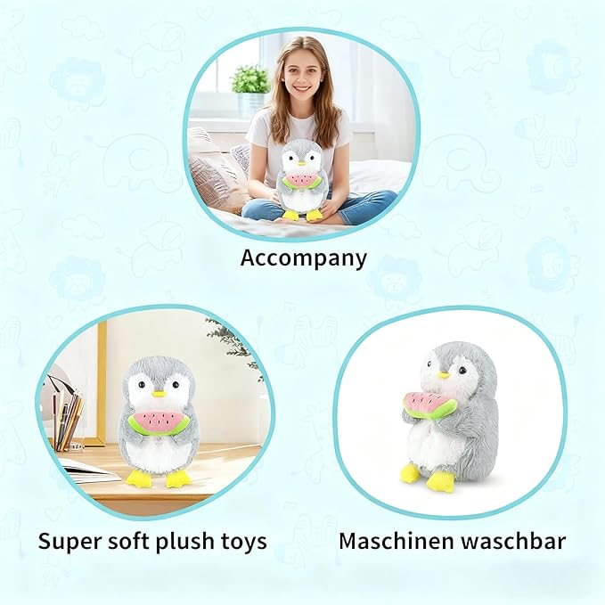 rytopt Breathing Stuffed Animal, Upgraded Version, No Breathing Movement in Its Abdomen, 4 Gear Adjustment, Volume Control, with Music & Lights