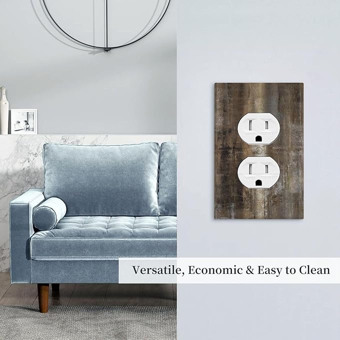 Decorative Outlet Covers Tan Brown Rustic Abstract Wood Vintage Wooden 1 Gang Duplex Light Switch Cover Plate Electrical Switch plates WallPlates Socket Covers for Farmhouse Home Decor