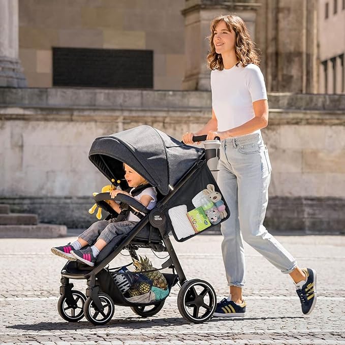 Accmor Universal Stroller Organizer, Side Sling Stroller Organizer, Mesh Cargo Net Stroller Storage Caddy Accessories, Stroller Bag Accessories Fits for Uppababy, Nuna, Baby Jogger, Doona Strollers