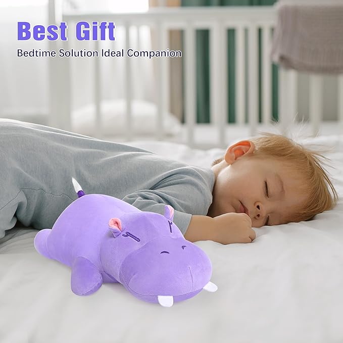Onsoyours Original Hippo Weighted Stuffed Animals Kawaii Comfort Hippopotamus Plush, Soft Hugging Plushies Toys Gifts for Kids & Adults(9.8", 1.0Lbs)