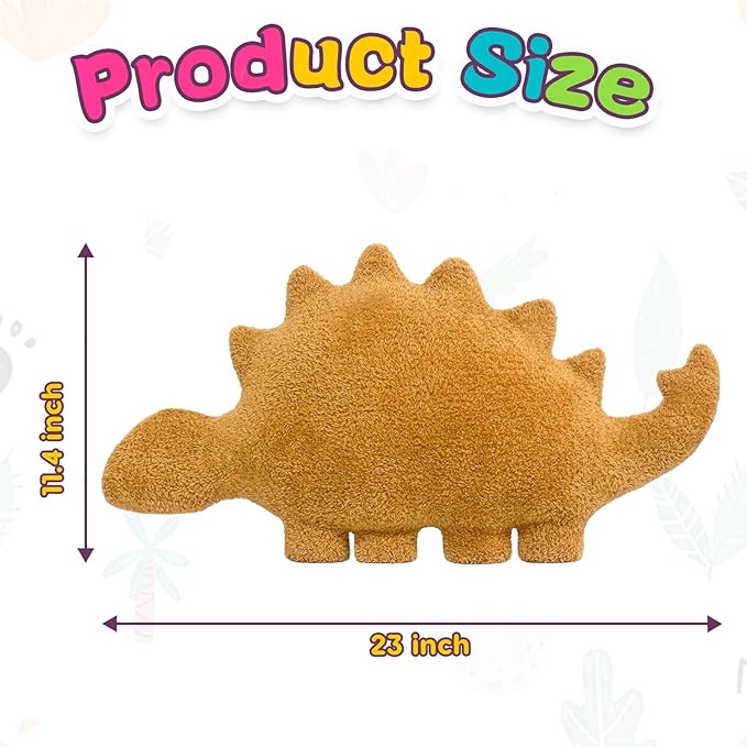 Andywoo Dino Chicken Plush Nuggets Pillow for Funny Birthday Gifts, Cute Funny Stuffed Animals Toy for Boy and Girl, Dinosaur Gifts for Kids Teens and Adults (Kentrosaurus, Large)
