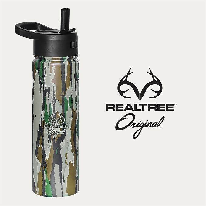 Wildkin Realtree Original 22oz Kids Water Bottle – Leakproof, Vacuum-Insulated, Durable, Easy-Clean