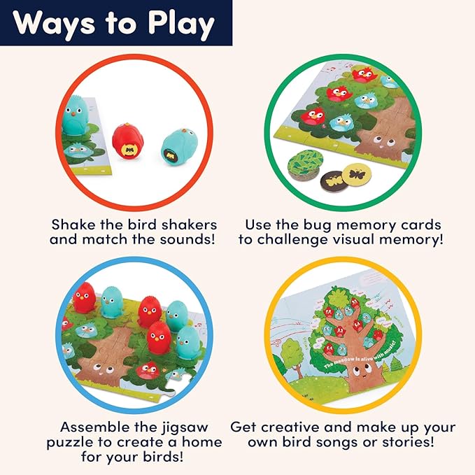 Battat Education – Montessori Memory Game Sound Shakers Toy for Toddlers – Educational Matching Game with Colorful Egg Shakers