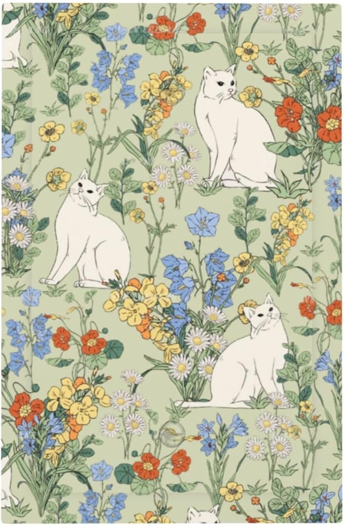Light Switch Cover Plate Vintage Floral Cute Cat Colorful Flowers 1 Gang No Device Blank Electrical Wall Plates Faceplate Decorative Switch Plate For Bed Room Living Room Decor