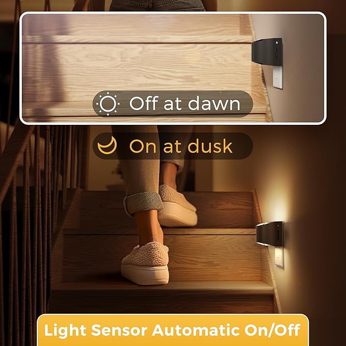 L LOHAS LED Night Lights Plug into Wall, 2 Pack Dimmable Modern LED Bright Night Light for Kids,Dusk to Dawn Sensor, 0-150LM Adjustable Brightness,Soft White 3000K, for Hallway Bedroom Stairway
