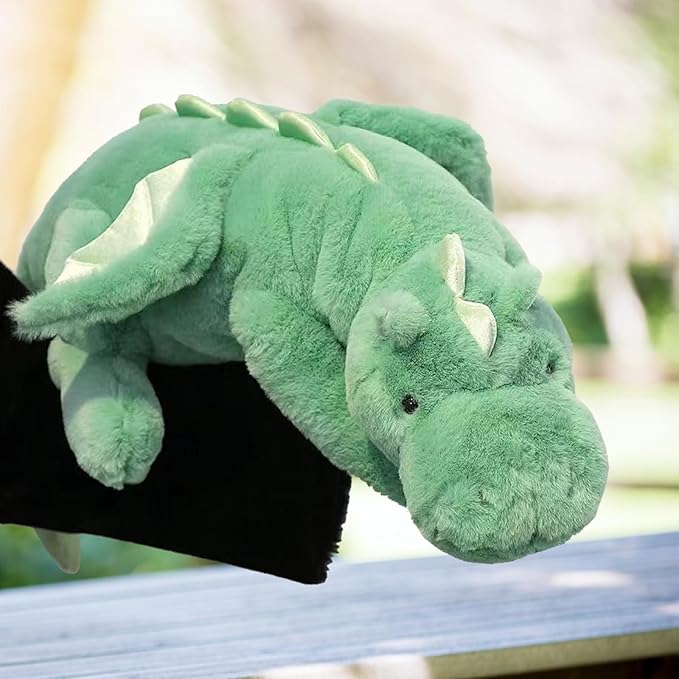 Pterosaur Stuffed Animal with Wings - Cute Soft Dinosaurs Plush Toys Little Flying Dragon Plushies Pillow Doll Christmas Birthday Gifts for Kids Boys Girls (Green,35.43inch/90cm)