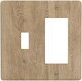 Outlet Covers Light Brown Wood Grain 1 Toggle 1 Rocker Combo Light Switch Cover Plate Decorative Switch Plate Covers Electrical Wall Plate for Farmhouse Cabin Decor