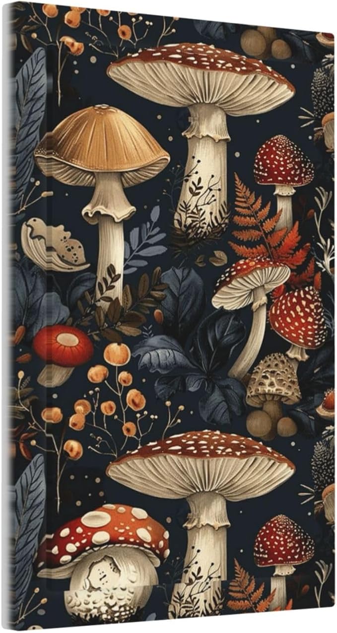 Light Switch Cover Plate Vintage Mushroom Floral 1 Gang No Device Blank Wall Plate Decorative Switch Plate Covers Electrical Outlet Cover for Bedroom Kids room Decor