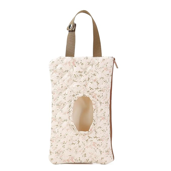 Quilted Baby Diaper and Wipes Pouch Portable Mommy Bag for Stroller Reusable Wipes Pouch with Lanyard for Casual Travel