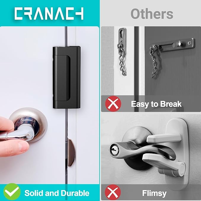 2 Pack Home Security Door Lock for Front Door Reinforcement Lock Kids Safety Child Proof High Security Door Lock for Top of Door Latch Extra Flip High Night Lock for Swinging Inward Door Safe Defend
