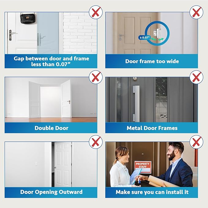 Dwell+Good Door Reinforcement Lock (2-Pack) - DIY Nickel Home Security Door Lock for Front Door - Security Locks for Doors Inside | Child Proof Door Lock for Kids Safety - Withstand 800 LB of Force