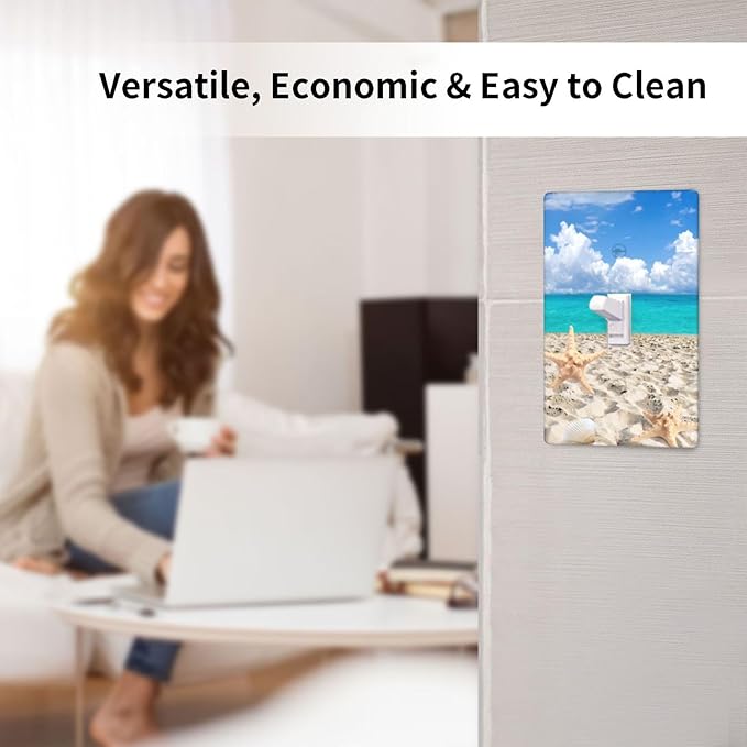 Beach Blue Ocean Light Switch Cover Plates Decorative Single Toggle Wall Plate, 1 Gang Lightswitch Cover