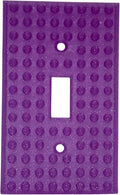 Brick Wall Plate, Single Toggle Light Switch Cover for Kids Bedroom, Game Room, 1-Gang (Purple Sparkle)
