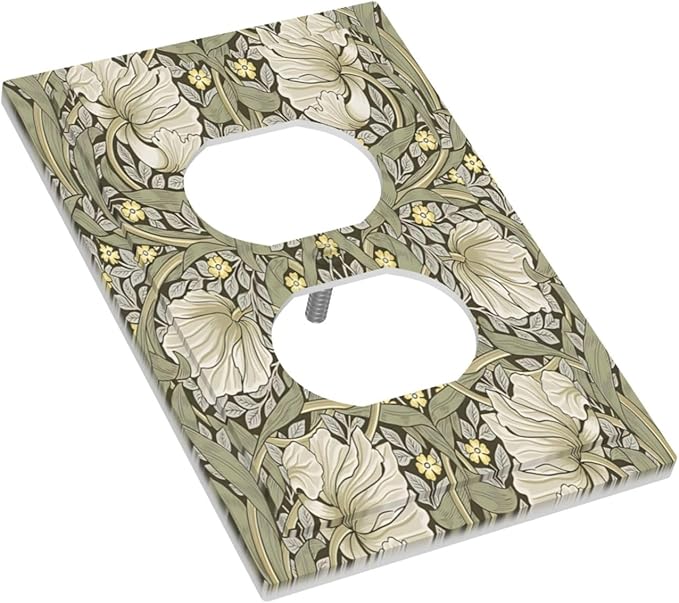 William Morris Pimpernel Flowers Plant Floral Outlet Covers 1 Gang Duplex Light Switch Cover Decorative Switch Plates Electrical Receptacle Faceplate Wall Plate for Farmhouse Living Room Decor