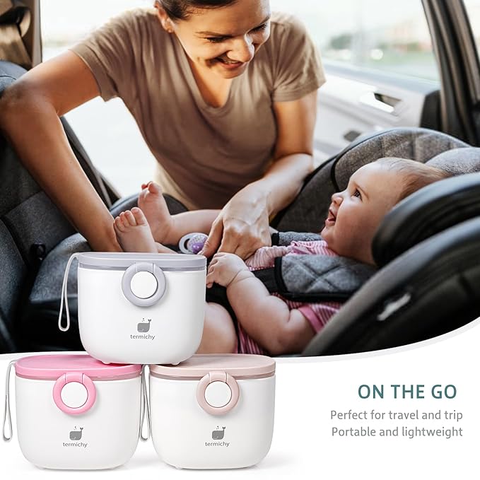 Termichy Baby Formula Dispenser, Portable Formula Dispenser Container with Scoop and Carry Handle for Travel Outdoor Activities for Baby Infant, 500ml 2Pack