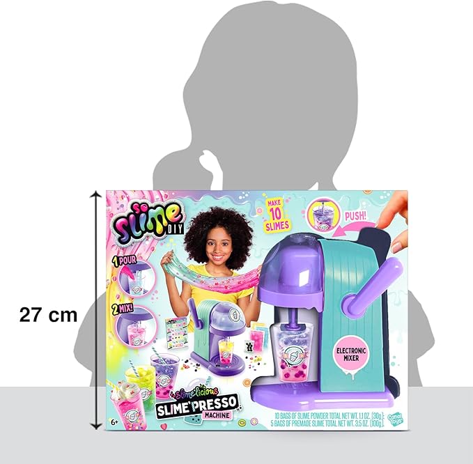 Canal Toys So Slime Slime’Licious Slime’Spresso Machine; Brew a Cuppa’ Stretchy Slime; Mixing Slime'spresso Has Never “Bean” So Much Fun; Simply Mix to Make 10 'Slimes; 5 Premade 'Slimes; Ages 6+