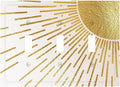Mid Century Boho Gold Sun Abstract Sunrise Decorative Switch Plates 3 Gang Wall Plate Triple Toggle Light Switch Cover Faceplate Electrical Wall Panels for Kids Room Home Decor