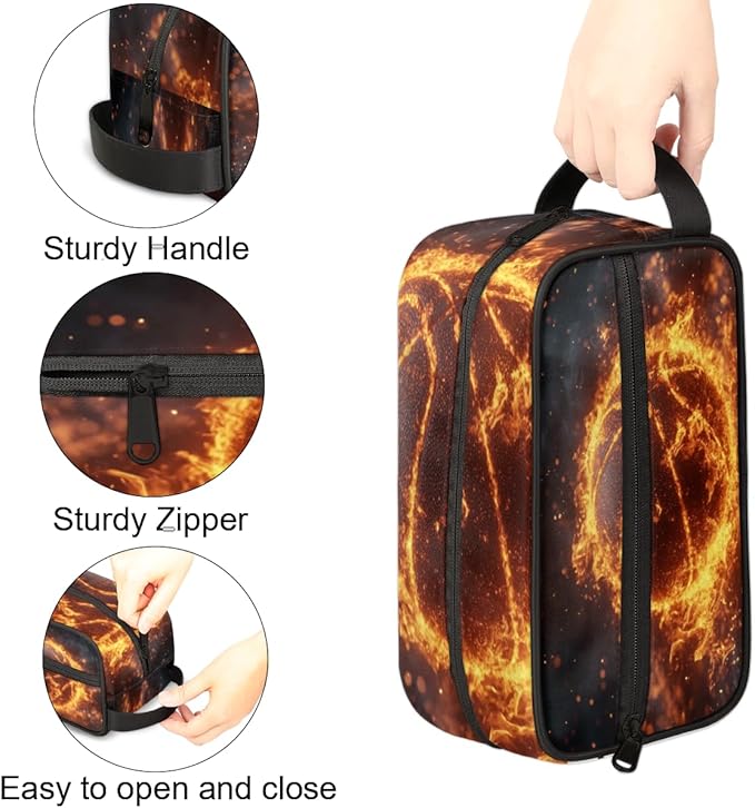 Kids Toiletry Bag for Boys Girls, Basketball Travel Toiletry Bag Hanging Dopp Kit Cosmetic Bag Makeup Bag Shower Shaving Bag for Toiletries Accessories