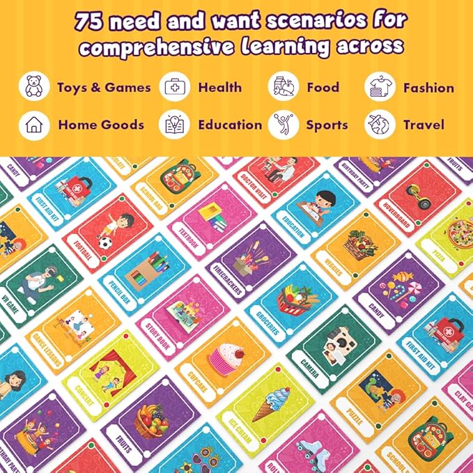 Gimme A Needs vs Wants Card Game, A Fun & Educational Family Game for Children, A Unique & Thoughtful Birthday Gift for Ages 5 and Above
