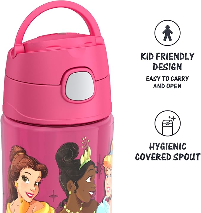 THERMOS FUNTAINER 16 Ounce Plastic Hydration Bottle with Spout, PRINCESS (Pack of 6)