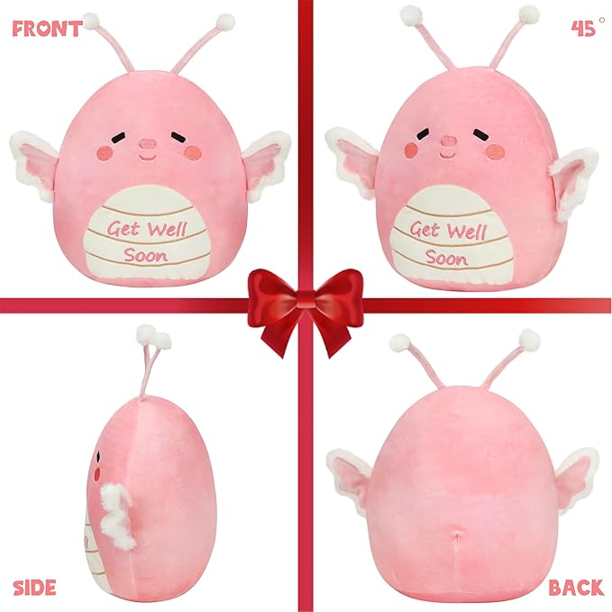 Hopearl Butterfly Plush Toy, Adorable Pillow Stuffed Animal, Smooth Plushies Pillow, Cute Get Well Soon Gift, Soft Toy for Kids