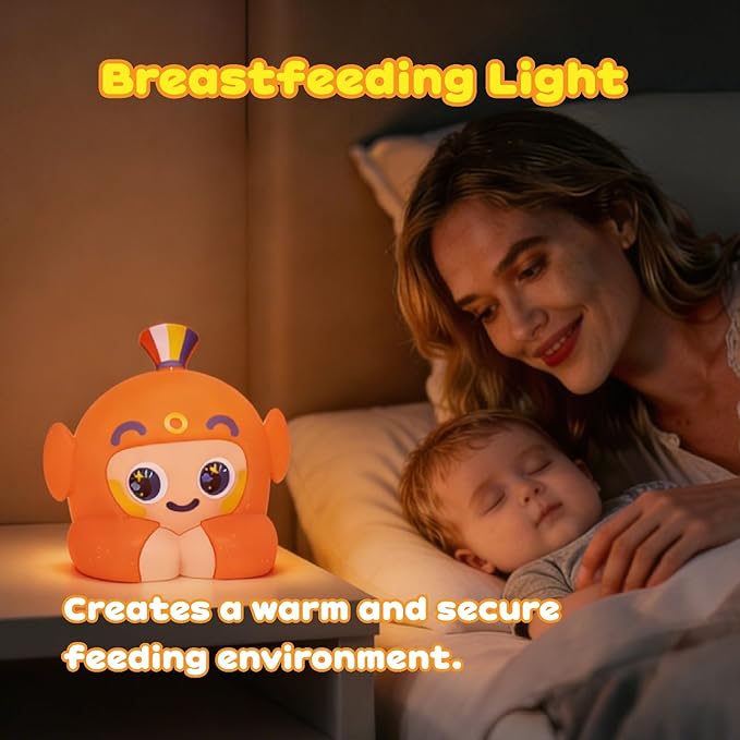 Axolotl Night Light, Hand Tap Control Squishy Silicone Lamp with 3 Warm Light Levels, Rechargeable LED Cute Animal Lamp for Bedroom, Nursery, Nightstand & Mood Lighting