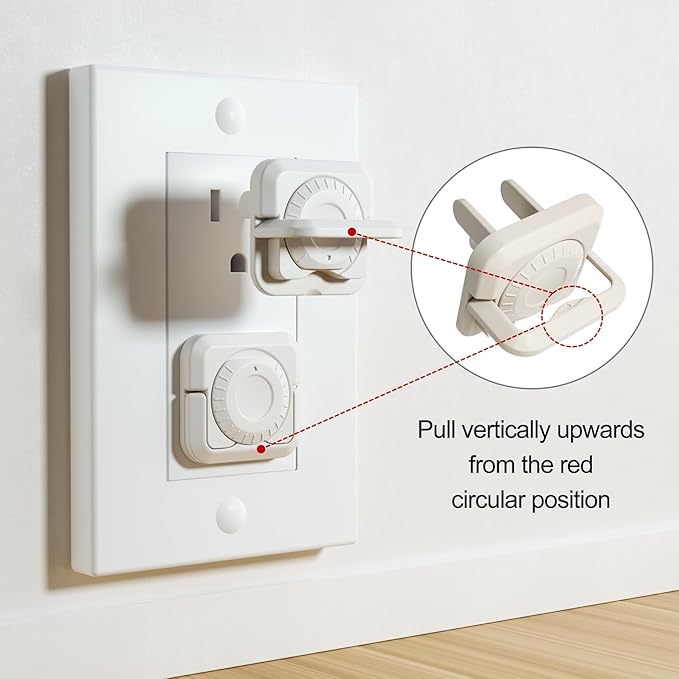 32 Pack Baby Proof Outlet Covers, Electric Socket Protector Outlet Covers with Hidden Pull Handle for Child, Baby Safety Plug Covers with Dual Safety Lock