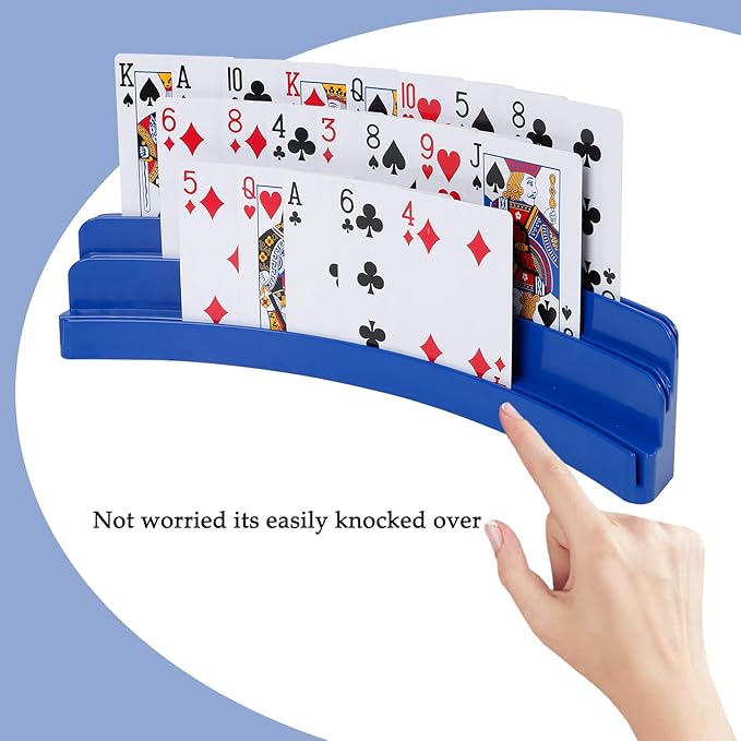 Three-Layer Design Playing Cards Holders，Playing Card Holder for Kids Adults Hands Free Card Holder for Family Card Game Nights Poker Parties