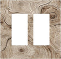 Tree Annual Rings Burl Texture Brown Wood Grain Print Decorative Outlet Covers 2 Gang Double GFCI Rocker Electrical Wall Panels Light Switch Cover Plate for Farmhouse Bedroom Decor