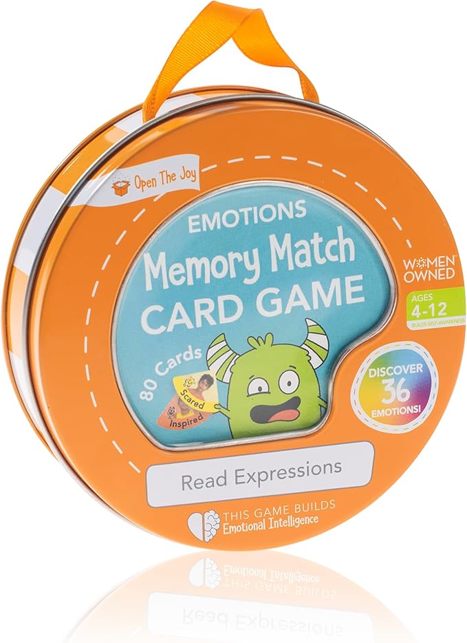 Open The Joy - Emotions Memory Match Card Game for Kids, Family Fun Educational Activity to Explore Feelings and Expressions - Ages 4 and Up