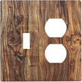Distressed Wood Brown Wood Texture Wallplates 1 Toggle 1 Duplex Switch Plate Electrical GFCI Faceplate Decorative Light Switch Covers for Farmhouse Home Decor