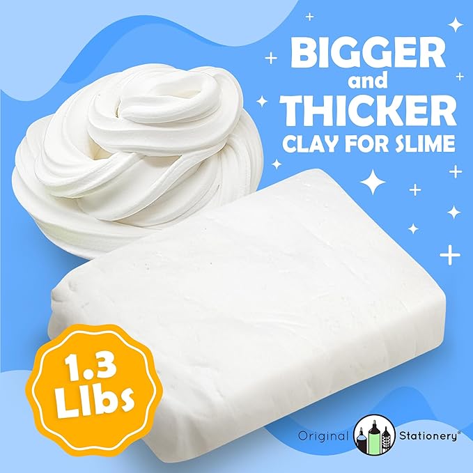 Original Stationery Soft Clay for Slime Making - Moldable Modeling Clay for Kids, Blend with Glue & Shaving Foam for Butter Slime, 1.3 Lbs/600g - Fun Birthday Gift - Mix-in Supplies