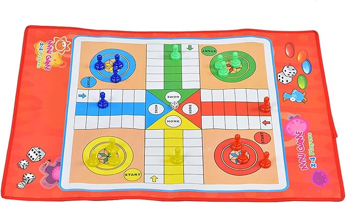 Kids Ludo Board Game Set Traditional Snakes and Ladders Playing Toy for Children Non Woven Cloth Material Eco Friendly and Durable Perfect for Family Game Night