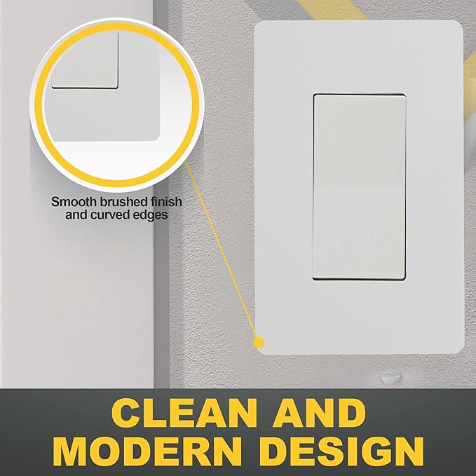 Faith White 1-Gang Screwless Wall Plate (120-pack) | Light Switch Plate or Wall Plate for Electrical Outlet | 1-Gang Wall Plate for Decorator Switches and Receptacles | Heat-Resistant Thermoplastic
