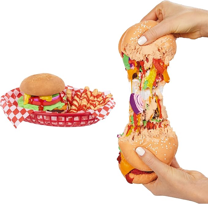 Cheeseburger DIY Slime Kit - Unboxing Ingredients to Make, Smash, and Stretch Your Food Slime, Ages 8+