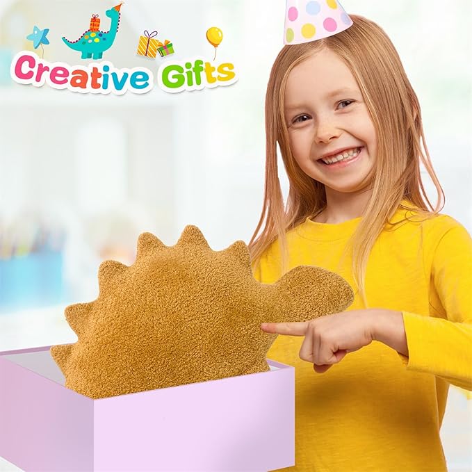 Andywoo Dino Chicken Plush Nuggets Pillow for Funny Birthday Gifts, Cute Funny Stuffed Animals Toy for Boy and Girl, Dinosaur Gifts for Kids Teens and Adults (Kentrosaurus, Large)