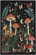 Cartoon Floral Mushroom forest Butterfly Flowers Light Switch Cover Plate 1 Gang Electrical Wall Plates Faceplate Decorative Switch Plate No Device Blank for Bedroom Kids Room Decor