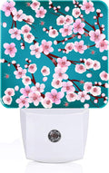 Cherry Blossom Night Light,Plug Into Wall Decor for Stairway,Hallway,Kitchen,Dusk to Dawn Sensor Nightlights for Boys/Girls/Women/Men Room Gifts