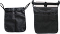 2pcs Baby Stroller Organizer with Two Compartments Front Mesh Pocket for Bottle Nappy Diaper Storage, Detachable Straps, Fits for Stroller like Uppababy, Baby Jogger, Britax, Bugaboo, BOB, Black