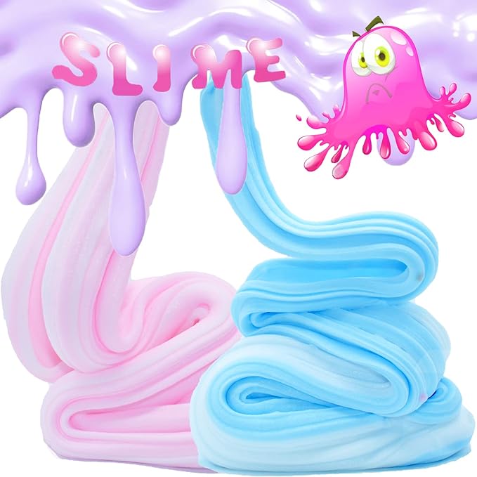 5 Pack Butter Slime,Pink Strawberry, Blue Ice Cream,Two-Toned Colorful Slime,Super Soft and Non-Sticky,Birthday Gifts for Kids,Party Favor for Girls & Boys.
