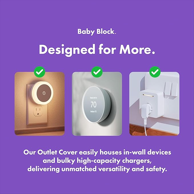 Extra Large Outlet Cover Box – Doorbell Transformer Cover & Large Outlet Cover for Bulky Plugs, Outlet Covers Baby Proofing, Childproof Electrical Outlet Box for Power Bricks & Adapters