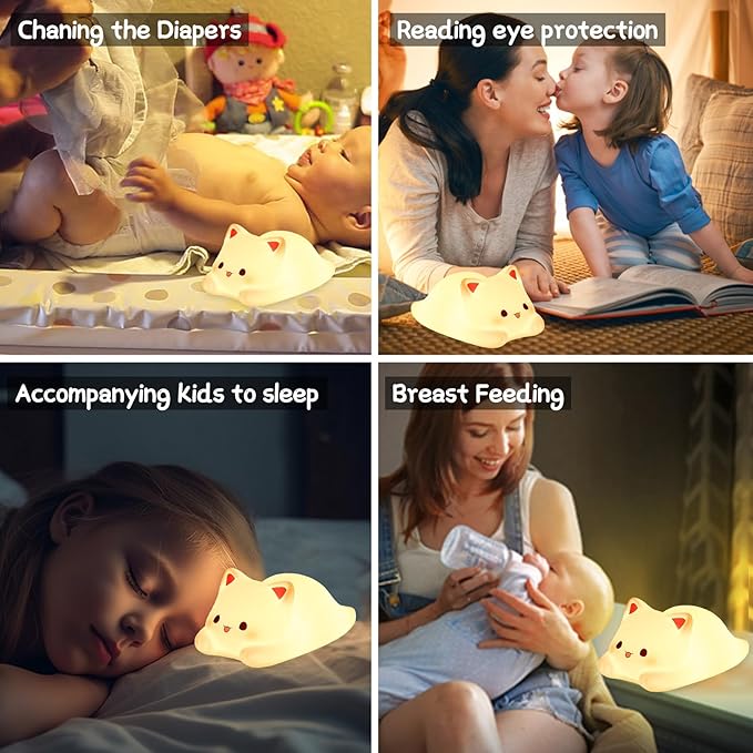 ZKLiLi Night Light for Kids Lamp, 16 Colors Lamp Cute, Dimmable Baby Night Lights for Nursery,Silicone Rechargeable Nightlight for Kids Room, Kawaii Room Decor (Dayan)