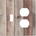 Wallplates Vintage Natural Wood Rustic Cinnamon 1 Toggle 1 Duplex Switch Plate Electrical Gfci Faceplate Decorative Light Switch Covers For Farmhouse Cabin Decor