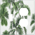 Wallplates Palm Trees Tropical Green Plant Palm Leaf 1 Toggle 1 Duplex Switch Plate Electrical Gfci Faceplate Decorative Light Switch Covers For Bed Room Bathroom Decor