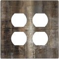 Decorative Light Switch Cover Plate Tan Brown Rustic Abstract Wood Vintage Wooden 2 Gang Decorative Switch Plates 1 Toggle Duplex Combo Outlet Covers GFCI Plug Covers Wallplates for Farmhouse Home
