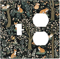 Wallplates Fairy Forest Animals Fox Squirrel Flower 1 Toggle 1 Duplex Switch Plate Electrical Gfci Faceplate Decorative Light Switch Covers For Bed Room Farmhouse Decor