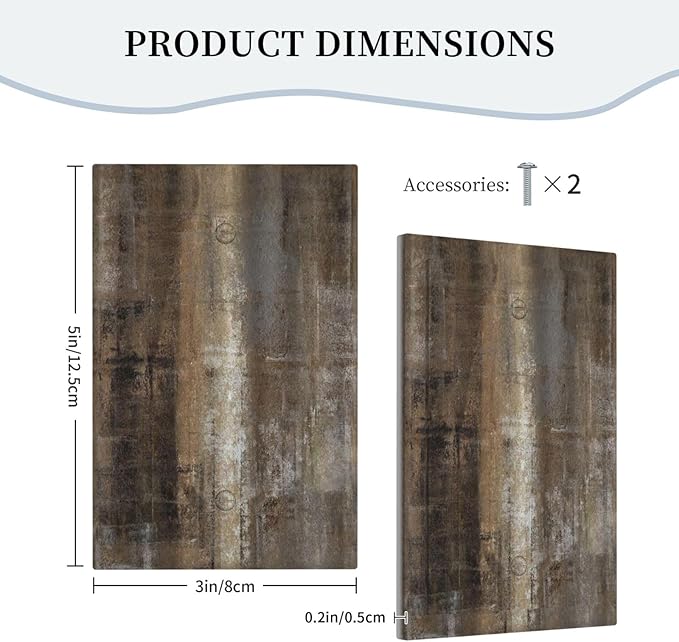 Light Switch Covers Tan Brown Rustic Abstract Wood Vintage Wooden Decorative Switch Plates 1 Gang Blank No Device Outlet Covers Electrical WallPlates for Farmhouse Home Decor