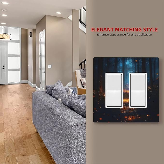 Decorative Art Light Switch Covers Butterflies from the Book 2 Gang Dual Rocker Outlet Switch plate Faceplate GFCI for Home Decor